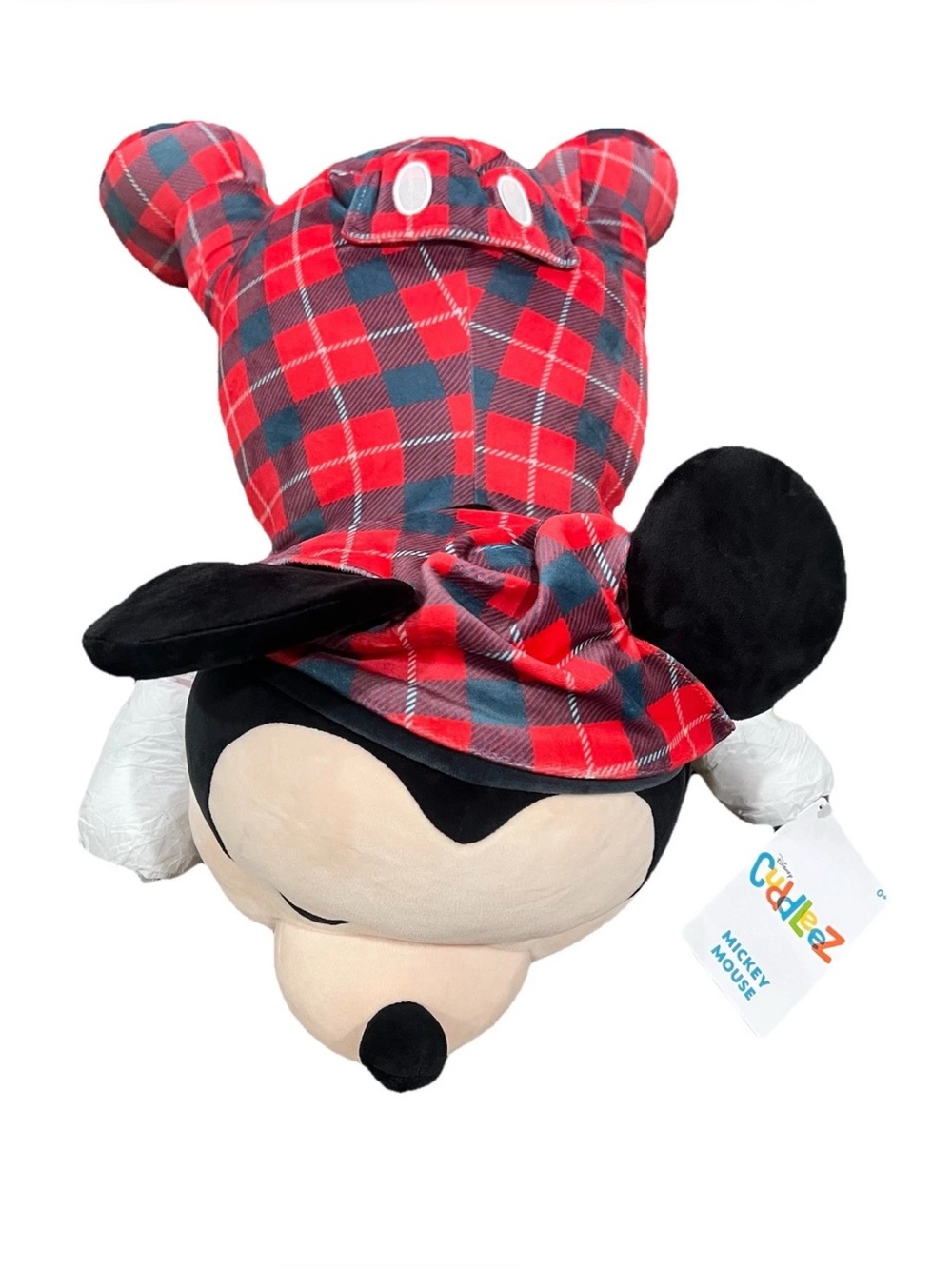 Disney Mickey Mouse Plush in Red and Black Plaid Outfit